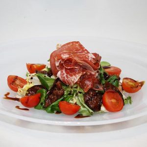 Higos con ibérico al toque de balsámico