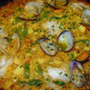 Arroz de rape, cigalas y almejas